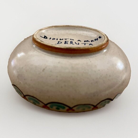 Vintage Italian Deruta Hand Painted Portrait Of Woman On Trinket Box With Lid - Picture 3 of 9